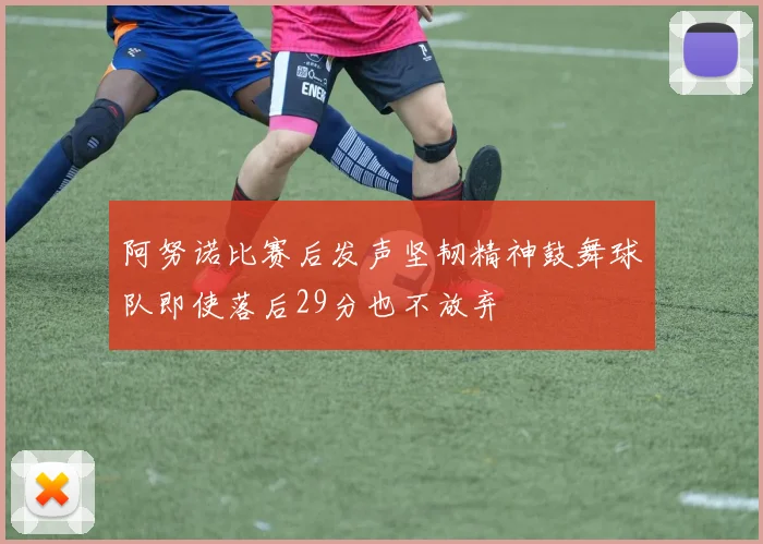 阿努诺比赛后发声坚韧精神鼓舞球队即使落后29分也不放弃